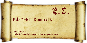 Márki Dominik névjegykártya